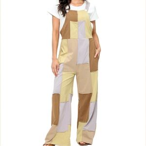 Yak & Yeti 25690 Overall Patchwork Earthy Tones Jumper Various Sizes.